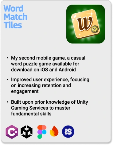 Screenshot of Word Match Tiles mobile game